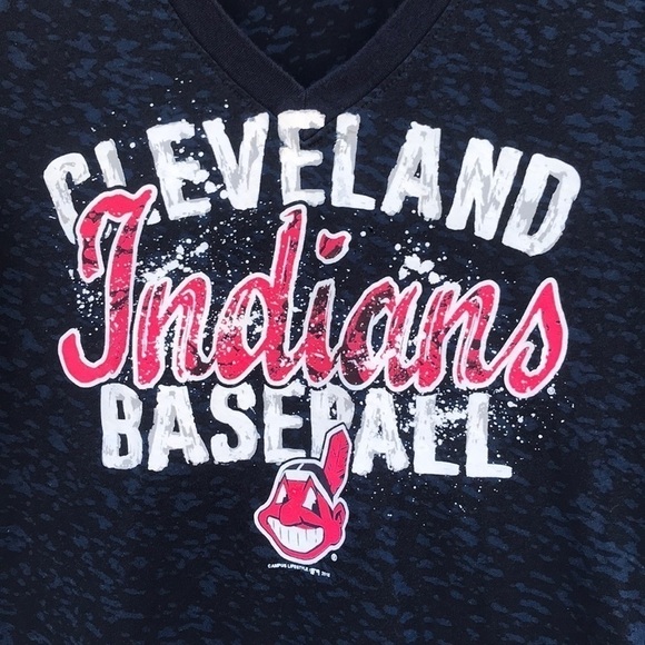 Cleveland Indians‎ Baseball Short Sleeve Semi Sheer Graphic T-Shirt - Picture 2 of 6